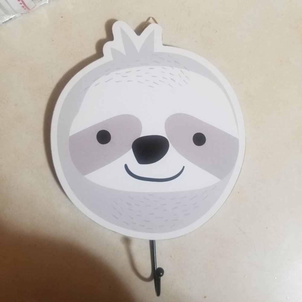 Children's sloth coat hook